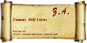 Zeman Adrienn névjegykártya